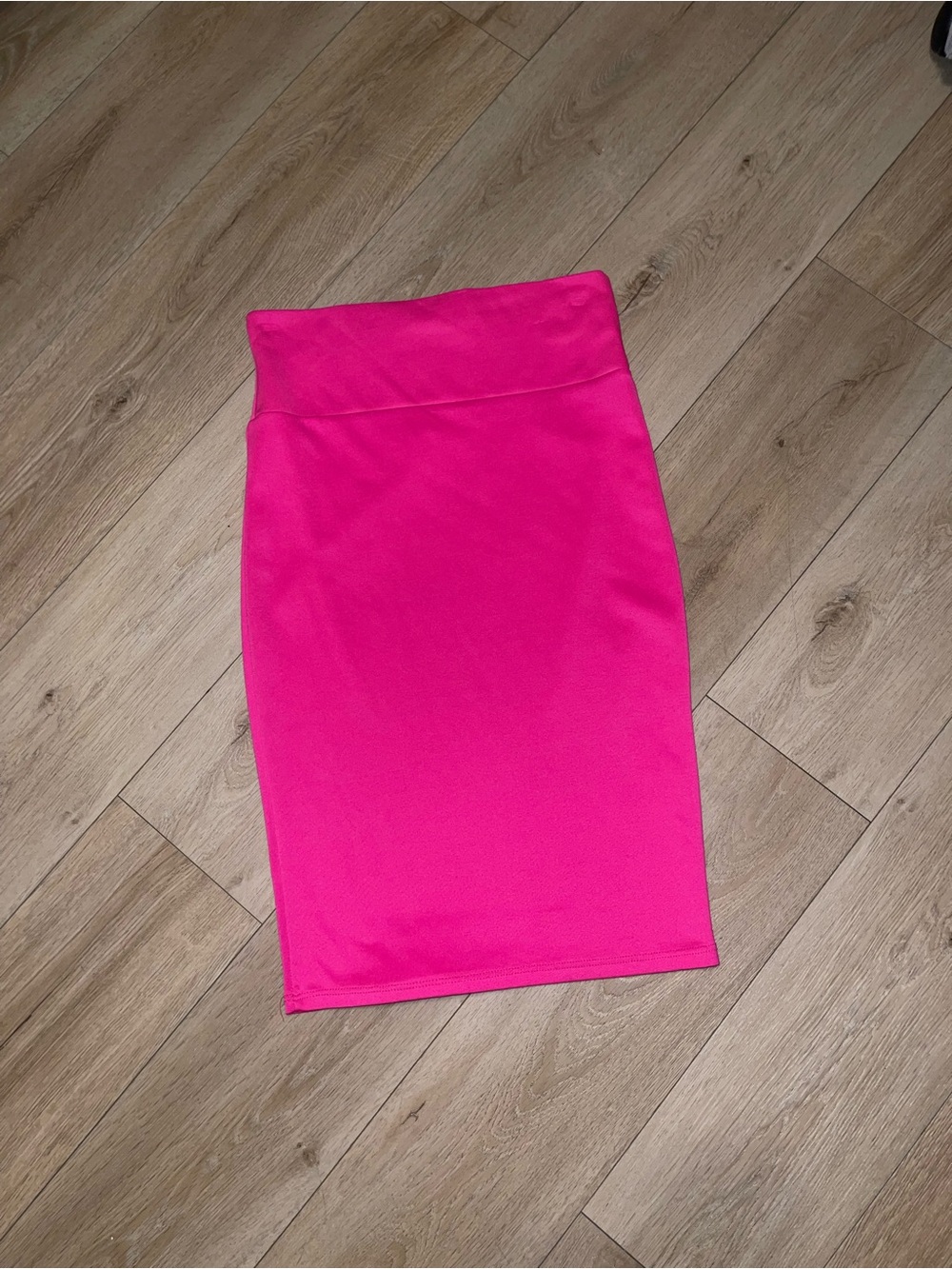 Stretch Pencil Skirt in Hot Pink
